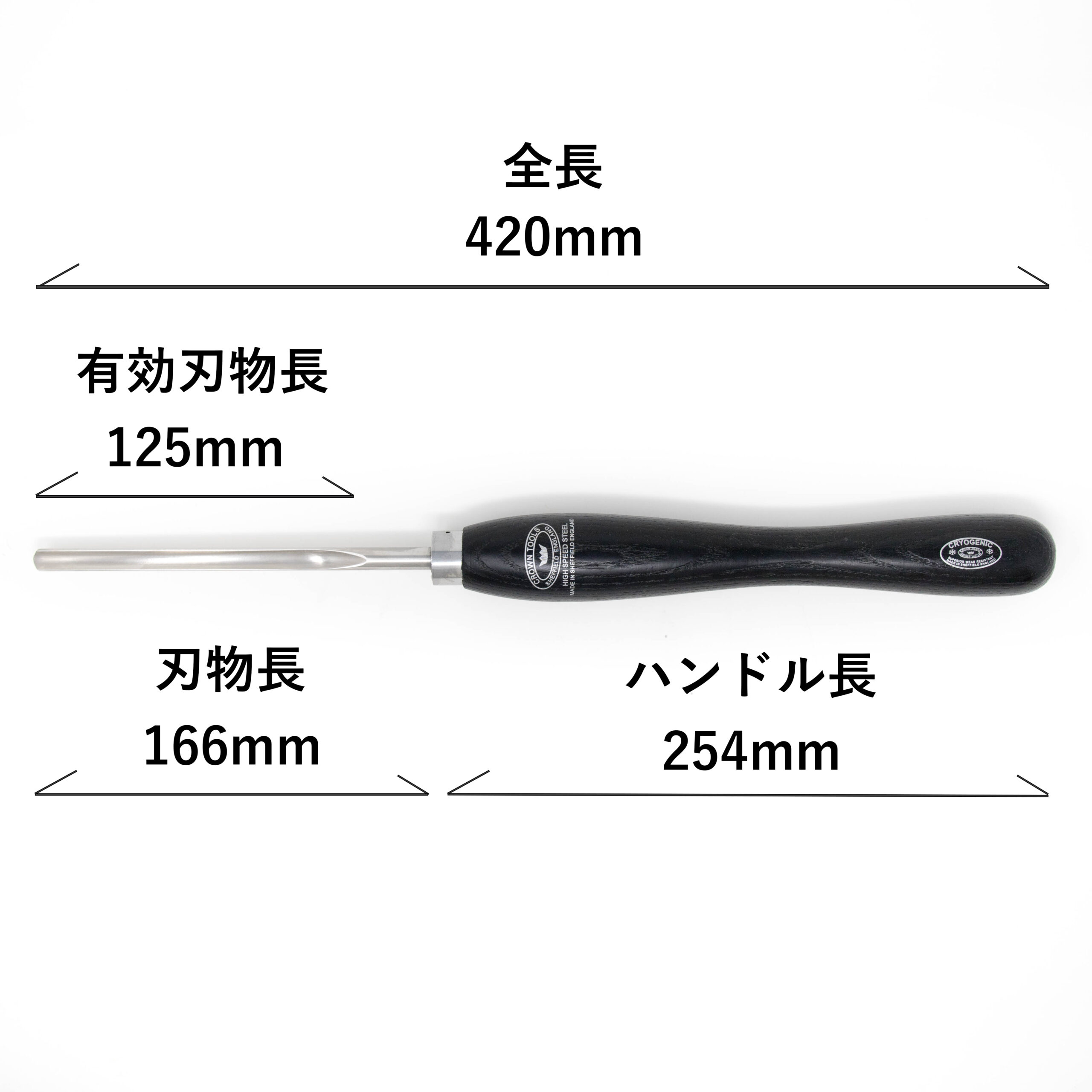 Cryogenic 9.5mm スピンドルガウジ