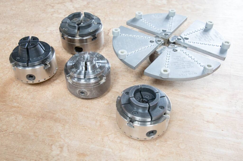 木工旋盤 チャック 材料 固定